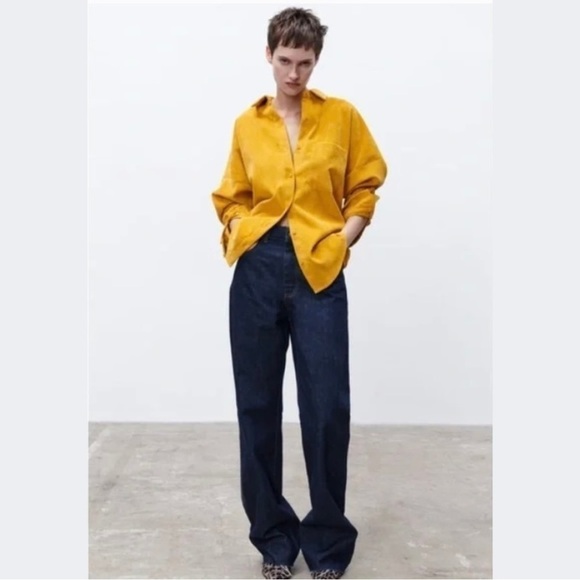 Zara Button Lined-waled Corduroy Shirt - Picture 3 of 12